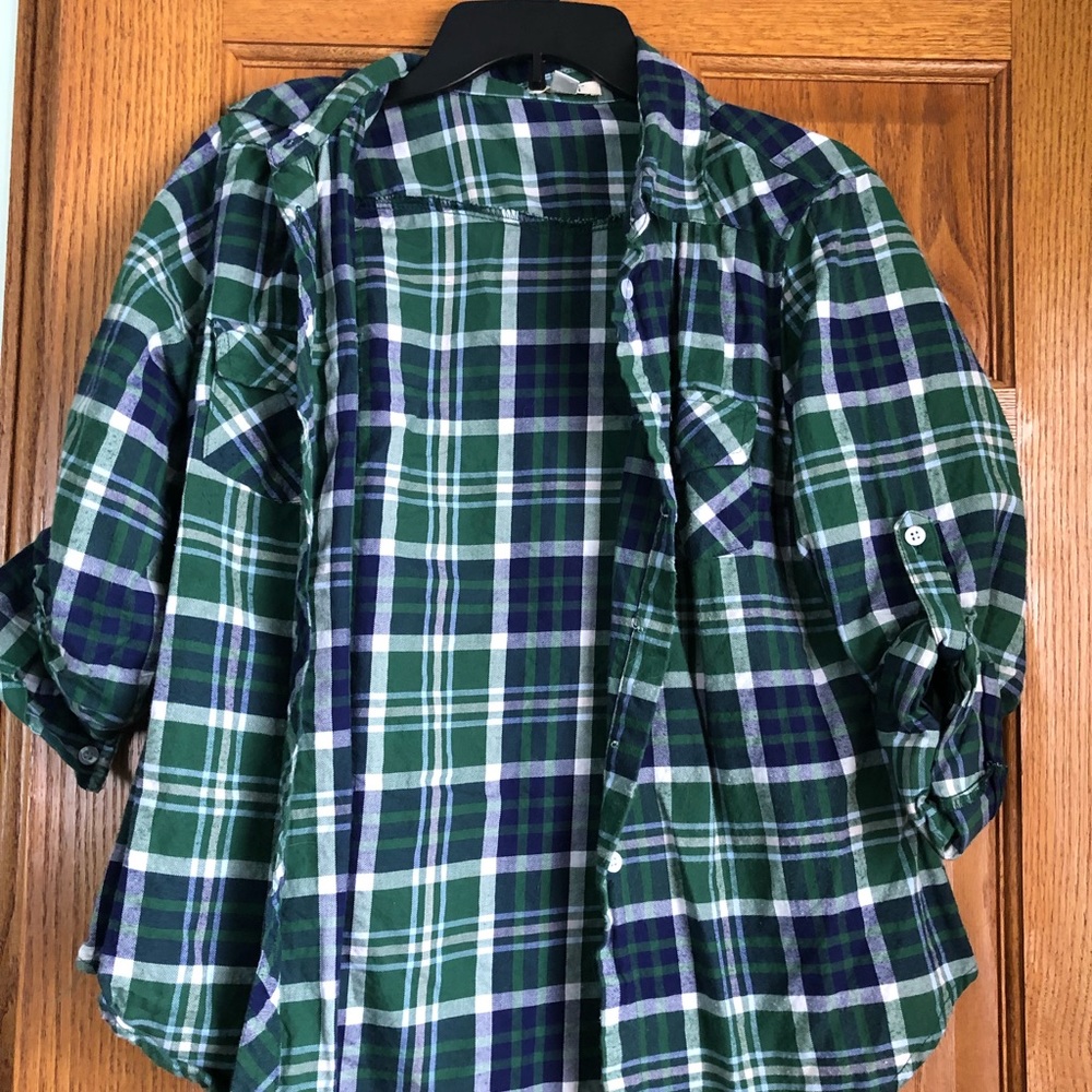 Franciscas green and navy flannel